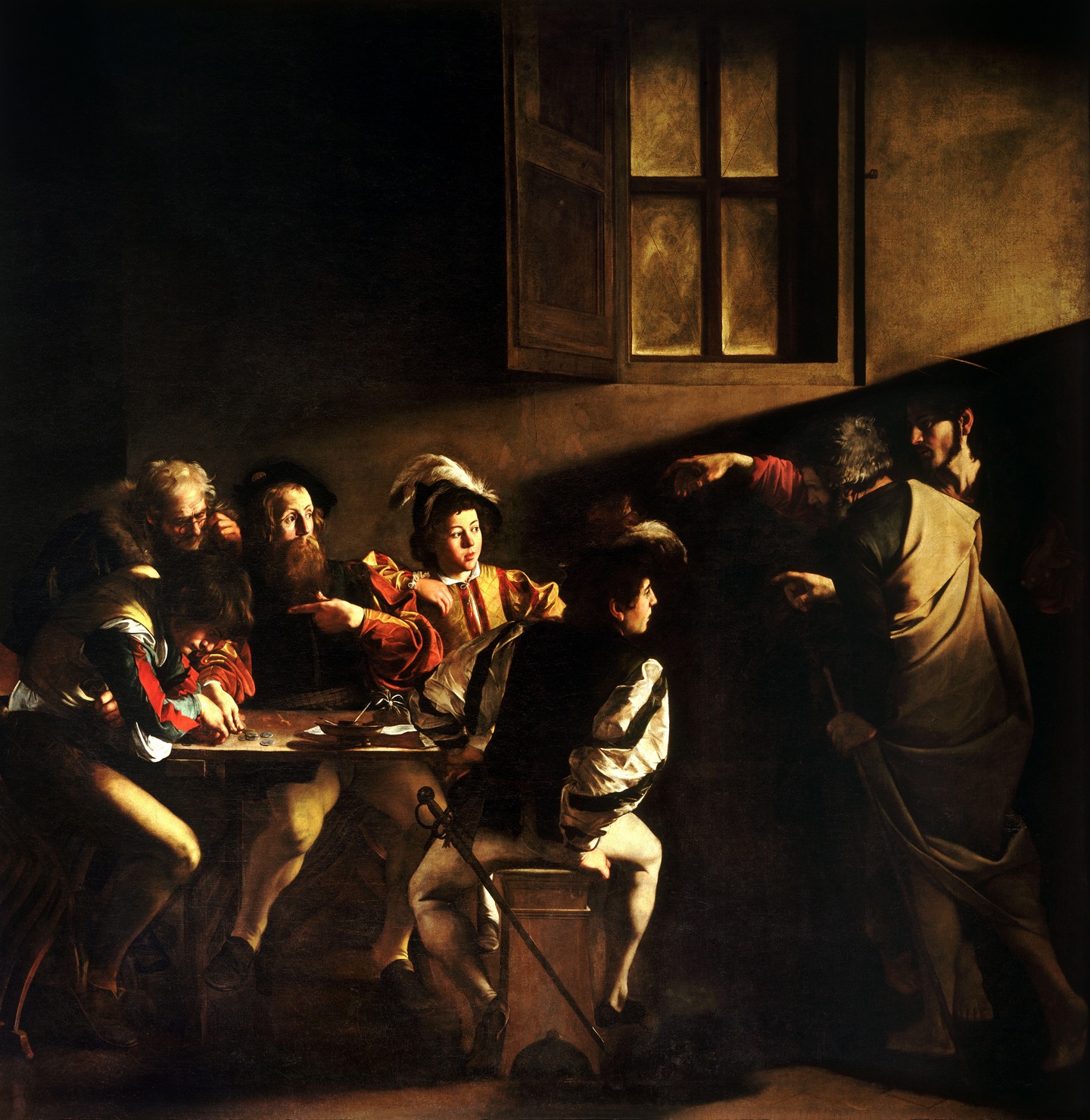 The Calling of Saint Matthew Caravaggo 1599 1600 qpr